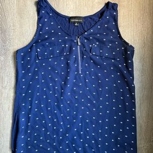 Fortune+Ivy Blue Polka Dot Tank Top